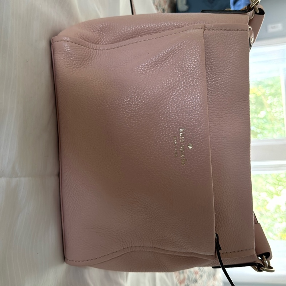 Kate space pale pink shoulder bag with hand strap